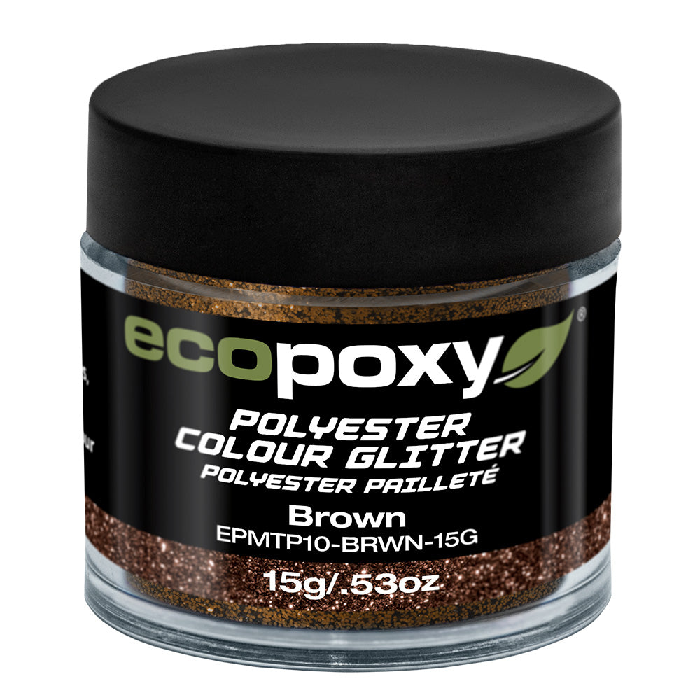 Ecopoxy 22g Polyester Colour Glitter - Brown