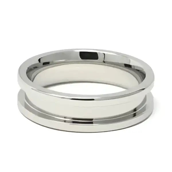 6mm Inlay Stainless Steel Ring Core - Cores Comfort fit quality 316L with a 3mm groove Flat edges / Rims for the modern