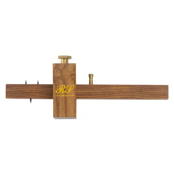 8’’ Carpenters Mortice Gauge - Robert Sorby Select - Tools Rosewood stained hardwood stock and beam for enhanced