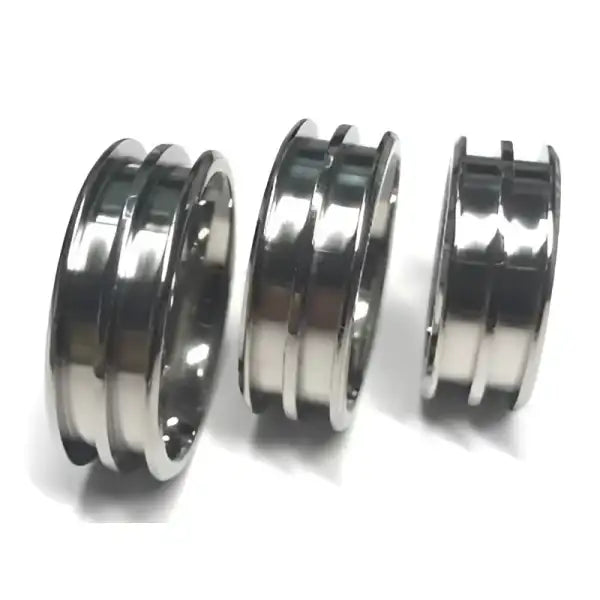 8mm Double Channel Titanium Ring Core (Bevelled Edge) - Cores Comfort fit quality with two 2.5mm inlay grooves Sizes