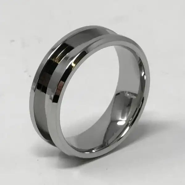 8mm Inlay Stainless Steel Ring Core (Bevelled Edge) - Cores Comfort fit quality 316L with a 4mm groove Bevelled edges