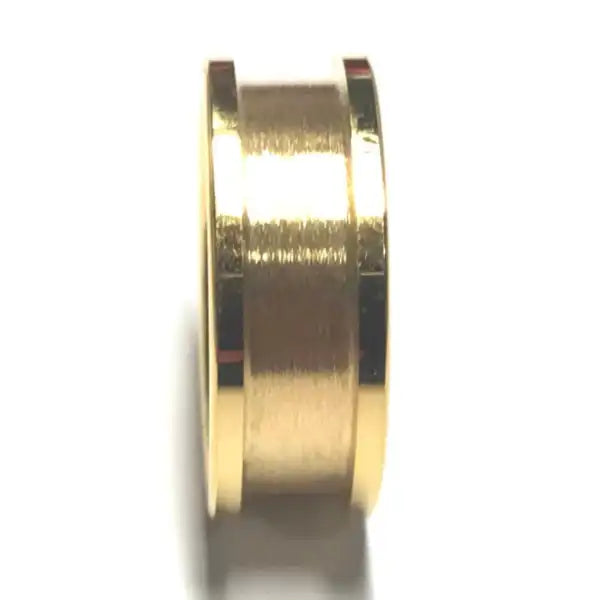 8mm IP Gold Plated Tungsten Carbide Ring Core - Cores Comfort fit quality wide with a 5mm inlay groove Sizes available