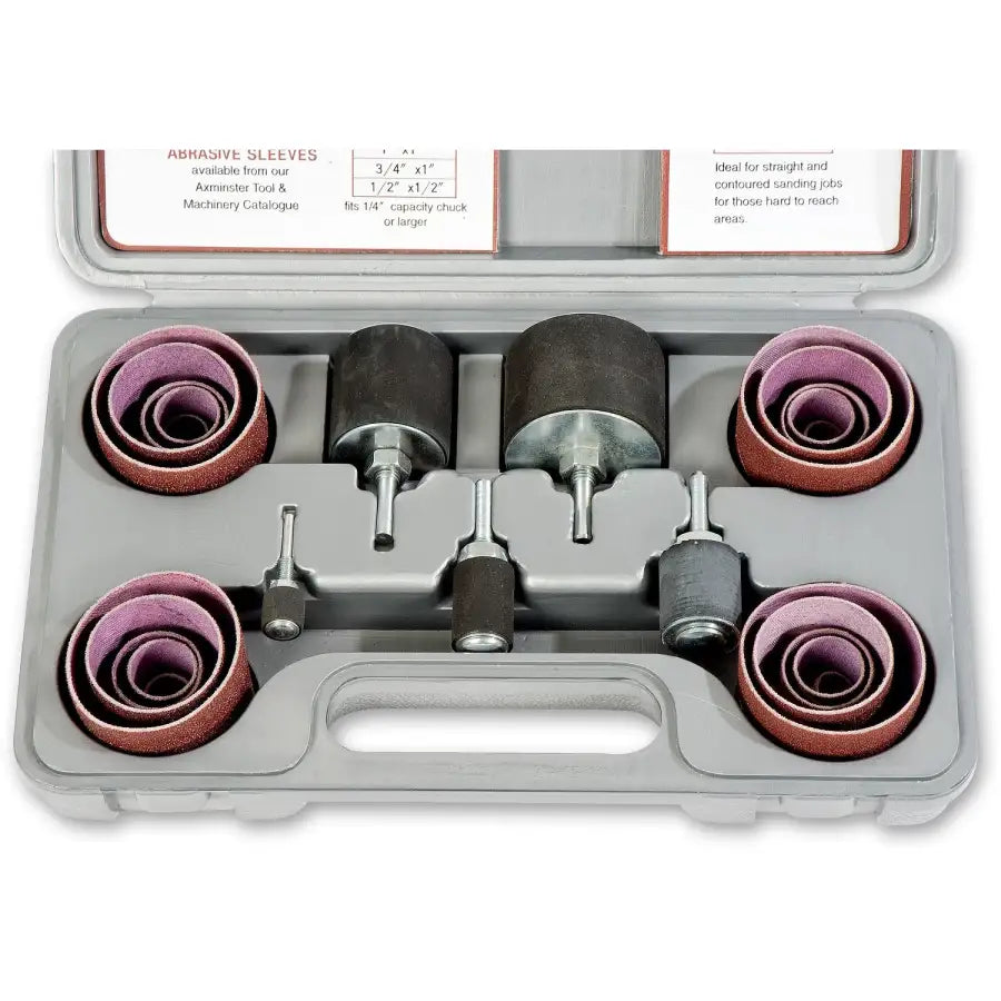 AXMINSTER 25Pce DRUM SANDING KIT - Sandpaper & Sanding Sponges - Fast shipping