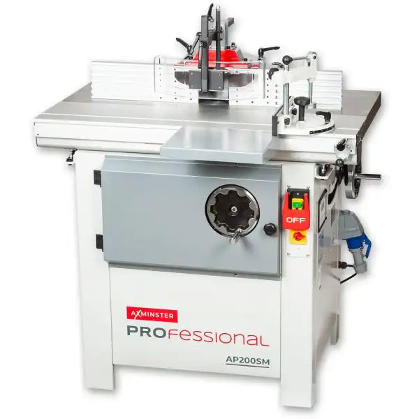 Axminster Professional AP200SM Spindle Moulder 230 - Sliding table fitted with mitre fence and work clamp for precision