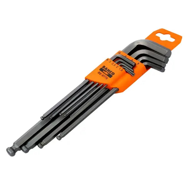 Bahco BE-9770 Metric Long Ball End Hex L-Key Set - Tools The is ideal for driving bolts and screws that have hexagonal