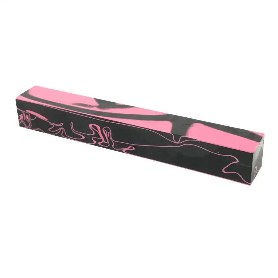 Black & Pink Swirls (Pink Panther) - Acrylic Kirinite Pen Blank - Blanks - Fast shipping
