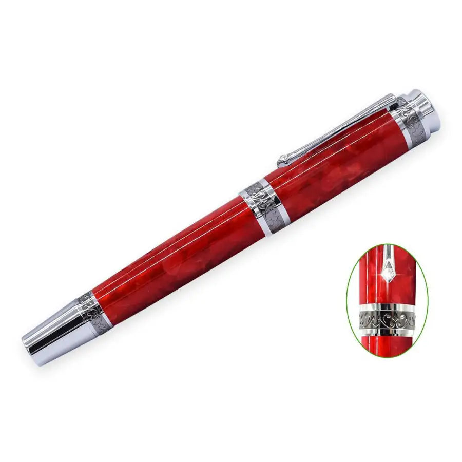 Chrome & Black Titanium New Majestic Fountain Pen Kit - Kits - Fast shipping