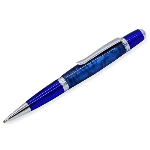 5 Pack Chrome & Blue Cerra Pen Kit - Kits x The single tube design looks great and is easy to turn. new blue sections