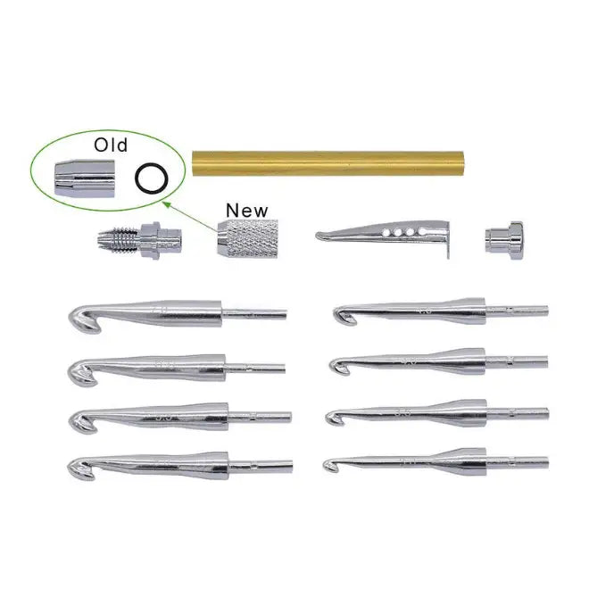 Chrome Crochet Hook Kit (Knurled) - Project - Fast shipping