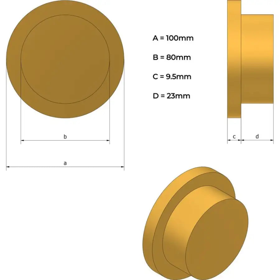 Clock Insert - 100mm - Gold - Project Kit - Fast shipping