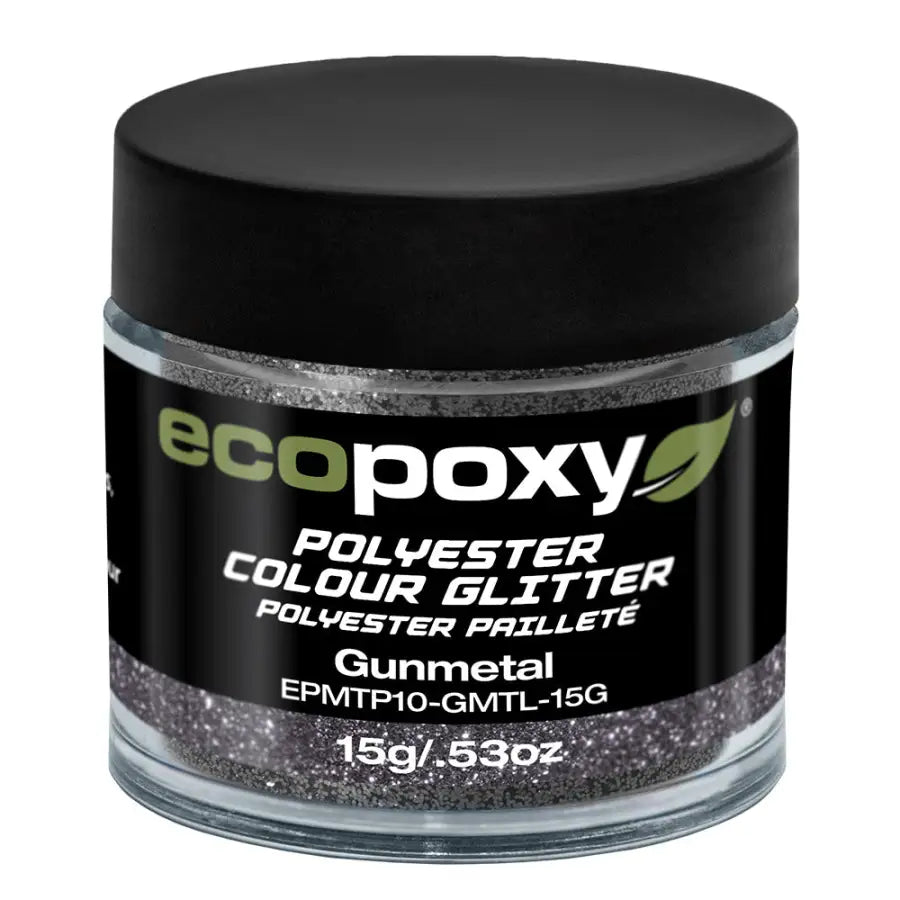 Ecopoxy 22g Polyester Colour Glitter - Gunmetal - Epoxy Resin Pigments - Fast shipping