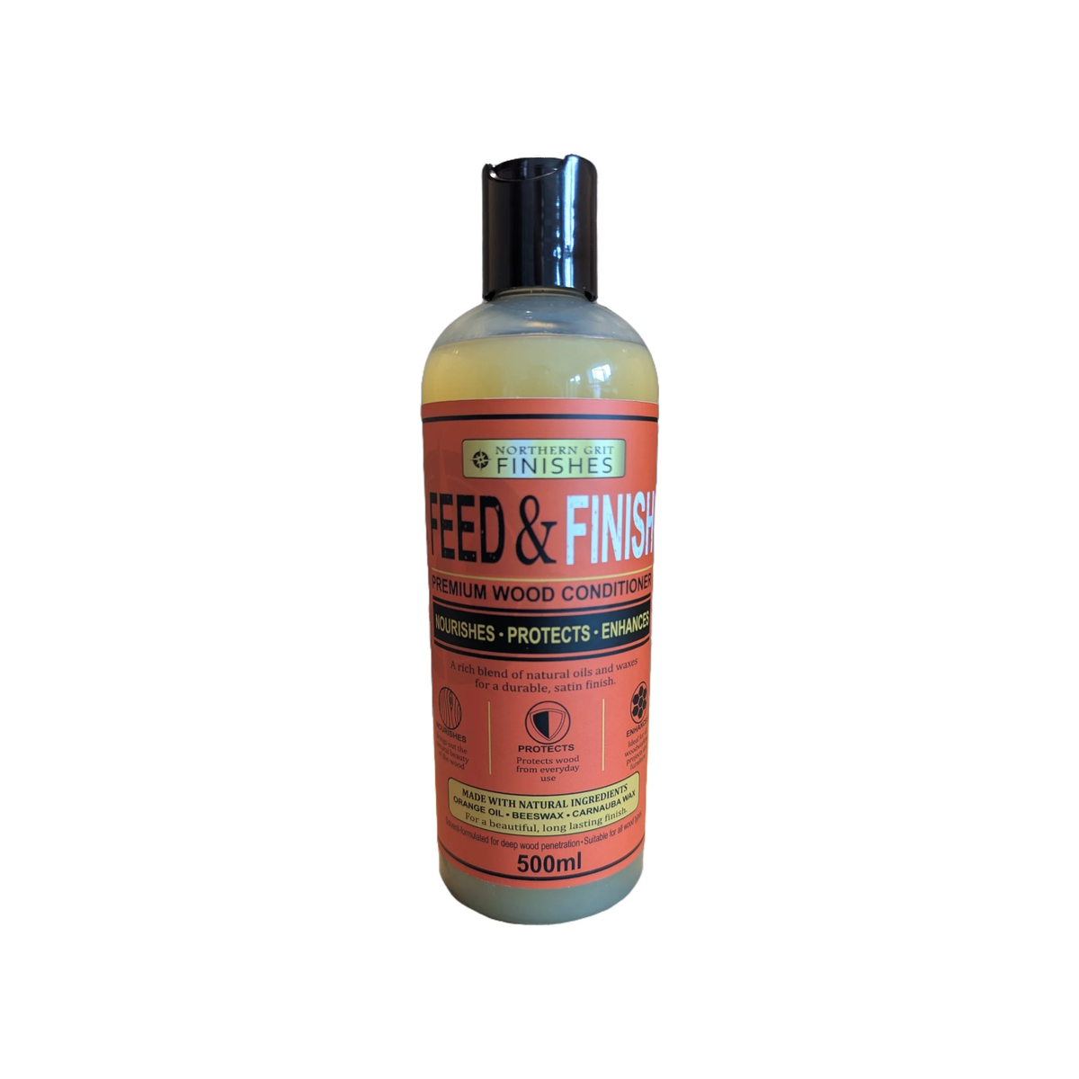 Feed & Finish - Wood Conditioner - Northern Grit finishes - 500ml - NOURISHES • PROTECTS • ENHANCES is a premium