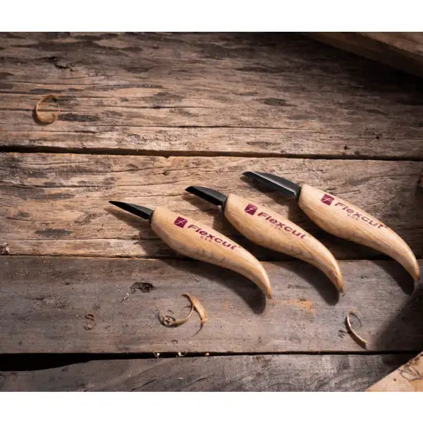 Flexcut 3 Knife Starter Carving Set (KN500) - Tools Get started with wood carving like a pro these premium knives