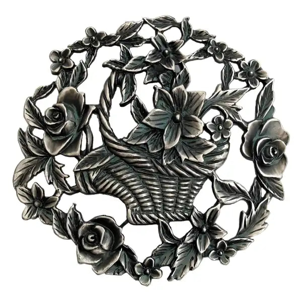 Flower Basket - Decorative Pewter Lid (Potpourri) - design decorative pewter lid The perforated lids are often used