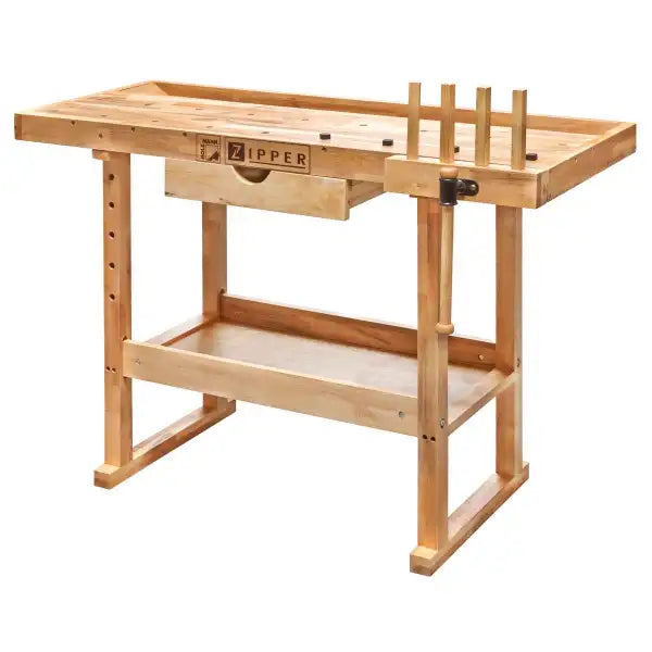 Holzmann WB126 workbench with drawer & clamping jaws - Workbench A solid wood for different applications, ideal DIY