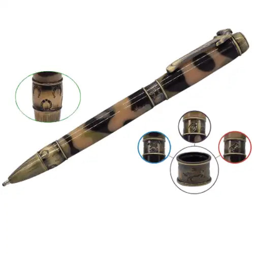 Horse pen kit - Antique Bronze - Rollerball - Pen Kits kits themed with designs. The horseshoes shape is on the tip