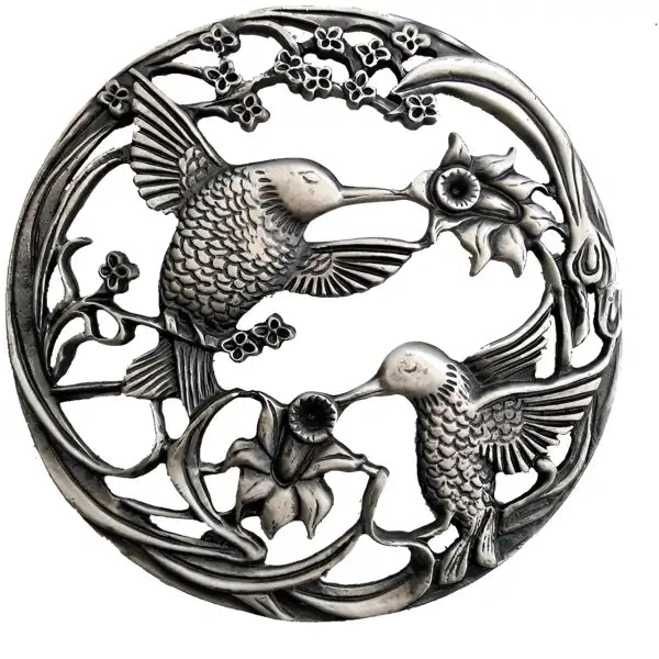 Hummingbirds - Decorative Pewter Lid - design decorative pewter lid The perforated lids are often used on potpourri