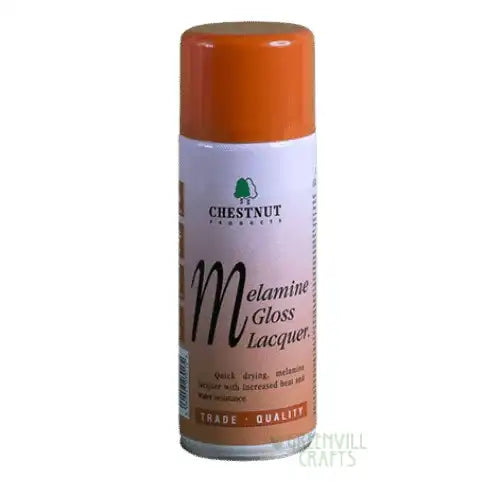 Melamine Gloss Lacquer - 400ml - Aerosol - Chestnut Products - Oils - hard wearing gloss cellulose based lacquer