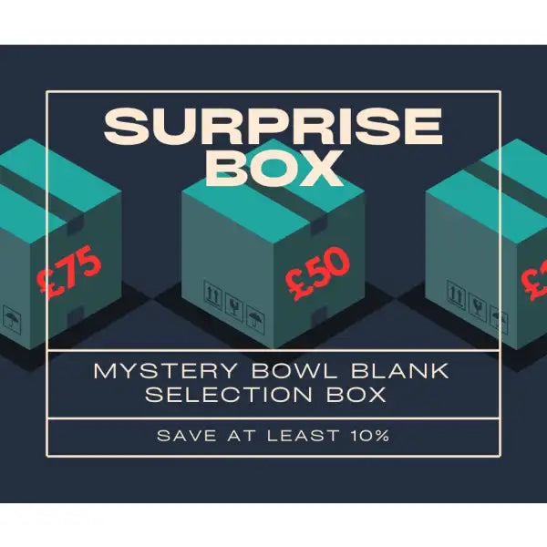 Mystery Bowl Blank Selection Box - Choose a box of bowl blanks and you will receive mystery mixture sizes species,