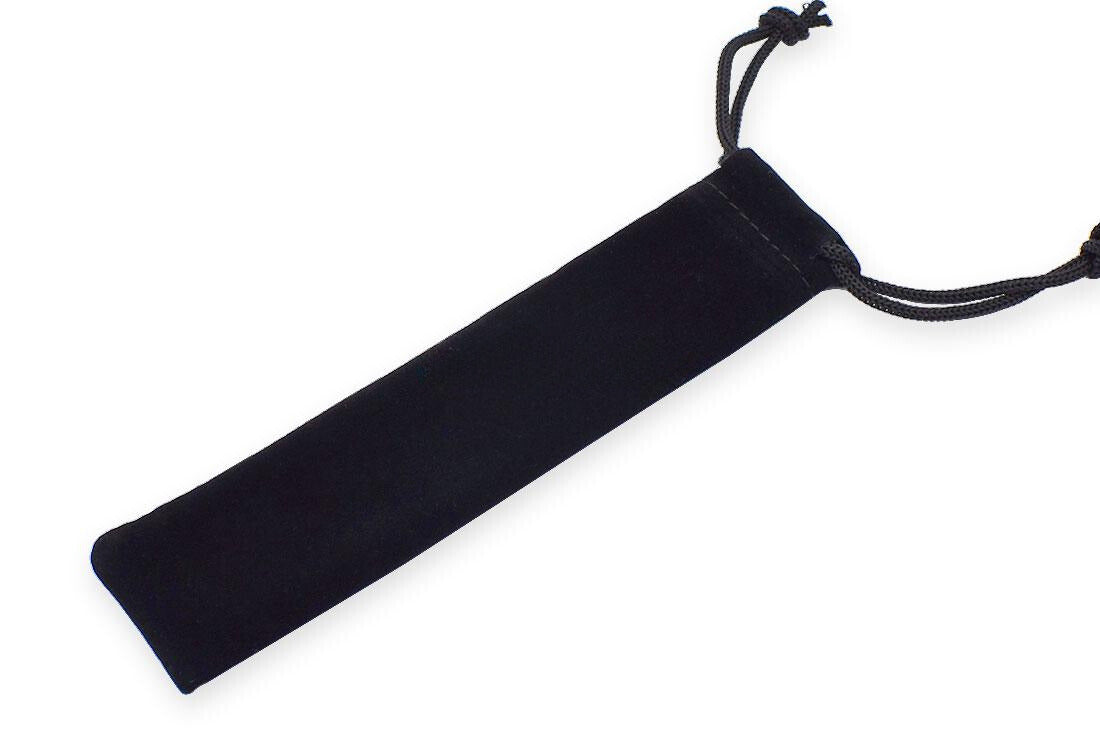 black 10 pack Velvet Drawstring Pen Pouches
