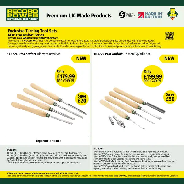 ProComfort Master Woodturning Collection - Record Power - Tools Introducing the Series from – An exclusive collection
