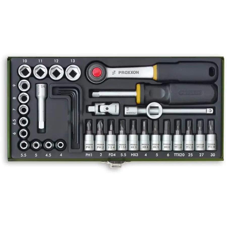 Proxxon 36 Piece Socket Set - 4 - 13Mm (1/4’’) - Fast shipping