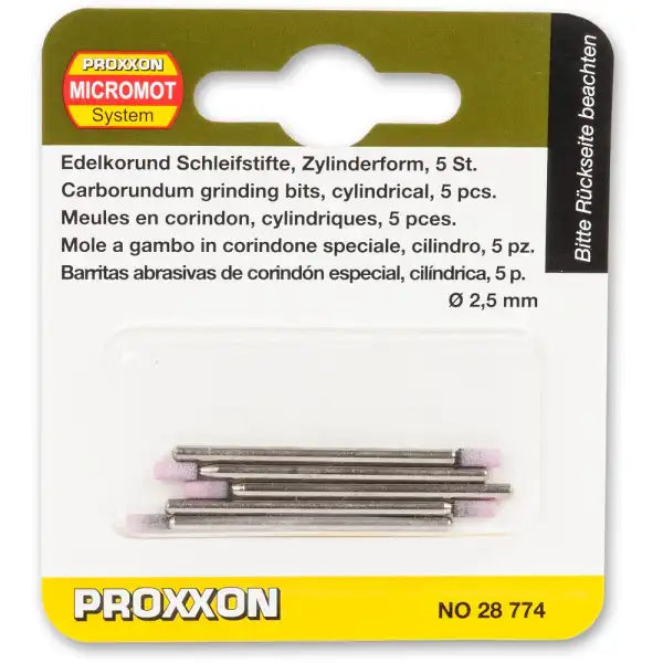 Proxxon Carborundum Grinding Bits 2.5 mm (5 Pack) - These 2.5mm fit Proxxon’s handheld rotary tools and grinder