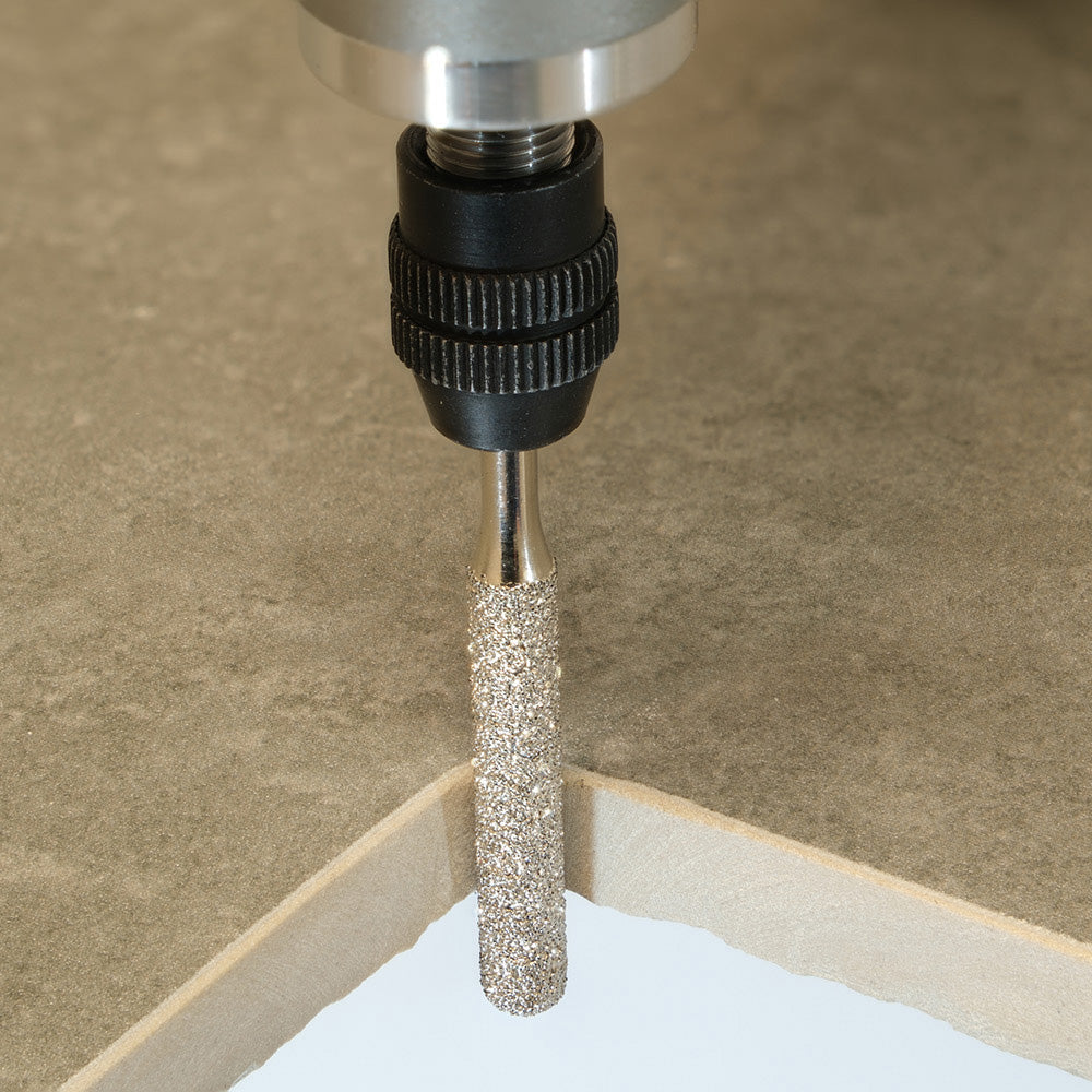 Proxxon diamond grinding bits cylinder 5mm 2 piece - For creating radii in corners, e.g., of cutouts. Ø 5mm. Shaft
