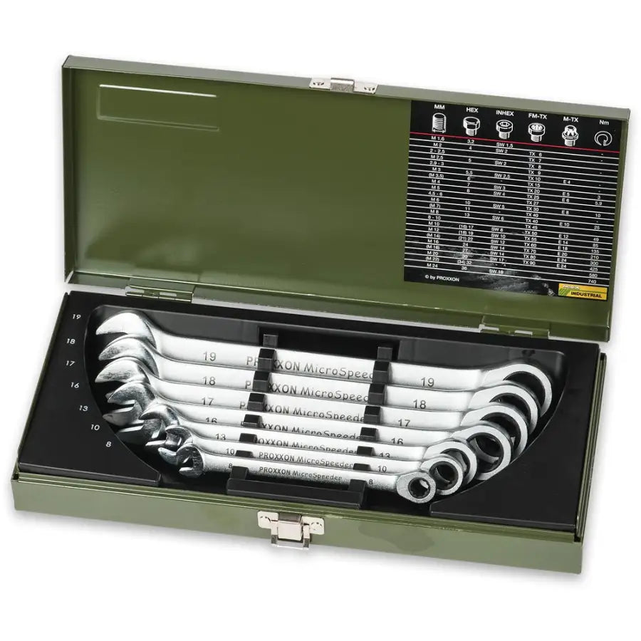 Proxxon Microspeeder Ring Spanner Set 8-10-13-16-17-18-19 mm - Hand Tools - Fast shipping