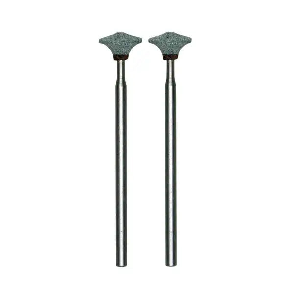 Proxxon Silicon Carbide Grinding Points Lens X2 - A pack of 2 lens-shaped, 8.0mm diameter on standard 2.35mm shaft.