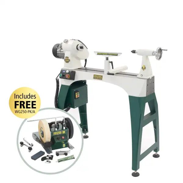 Record Power Coronet Regent Woodturning Lathe & 10’’ Wet Stone Sharpening System - Lathes The is the largest lathe