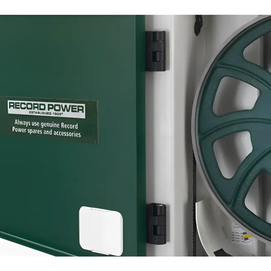 Offset Door Hinges The offset hinges enable the door to open far enough to give good access for blade changing, even with the bandsaw spine positioned against the workshop wall.