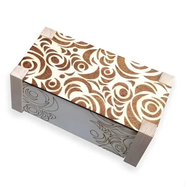Rectangular Flat Pack Wooden Box - Pyrography Project - Flat-Pack Self-assembly wooden box, perfect for pyrography,
