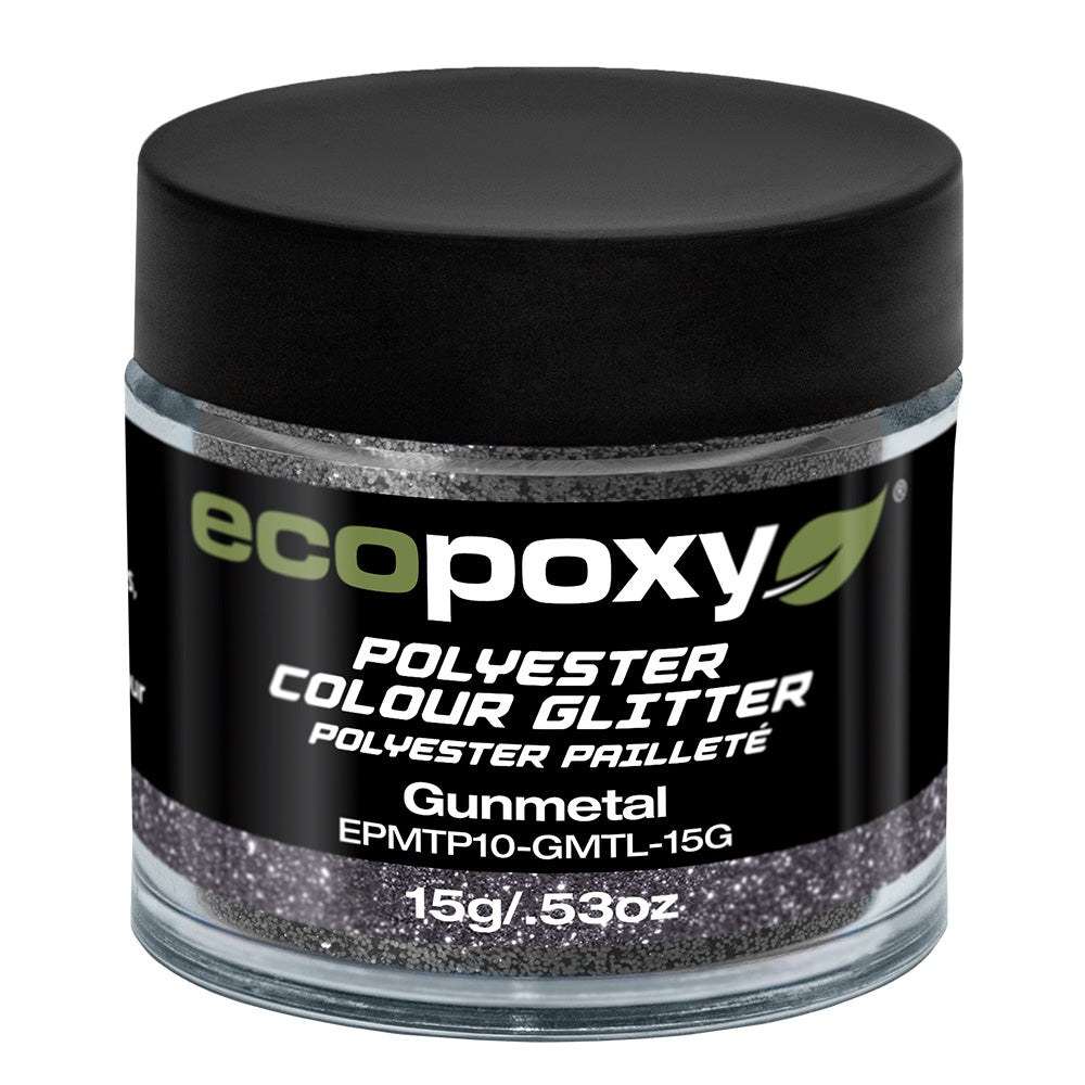 Ecopoxy 22g Polyester Colour Glitter - Gunmetal