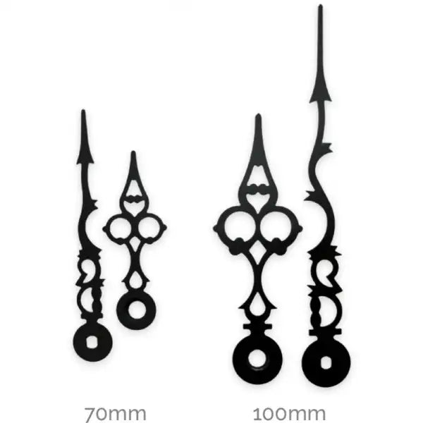 Serpentine Clock Hands - Sold in a single pair. Shorter hand indicates the hour and longer minutes. The clock hands