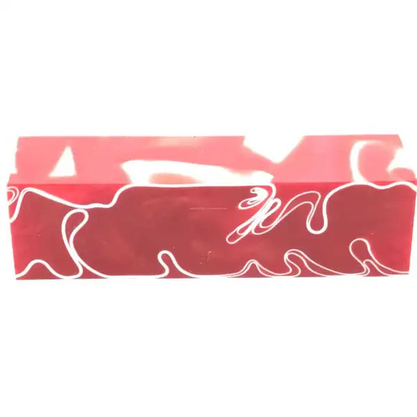 Strawberry & Cream - Acrylic Kirinite Pen Blank - Blanks The (Red White) made in high quality acrylic from Italy.