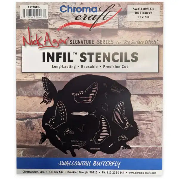 Swallowtail Butterfly Infil Stencil Set - Stencils Nick Agar has used stencils and made his own for many years creating