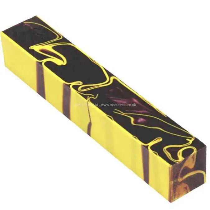Swirl Pack 1 - 5 x Kirinite Pen Blanks - Yellow - Fast shipping