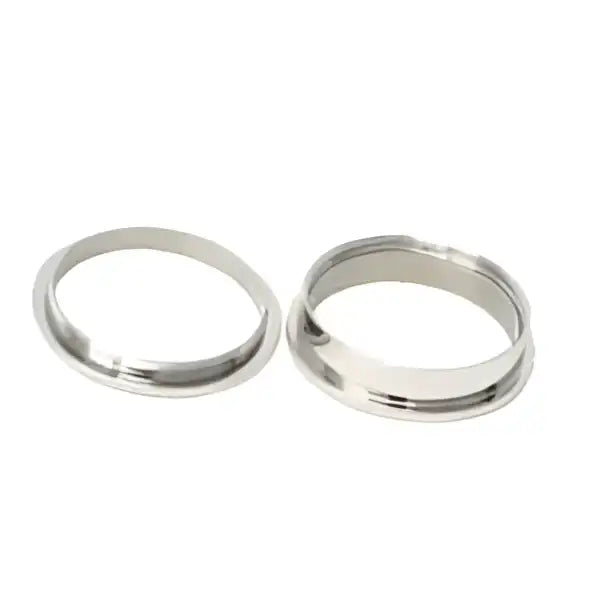 Two piece 8mm Stainless Steel Ring Core & Screw Fit - Cores Quality Band with a width and fitment Flat edges / Rims