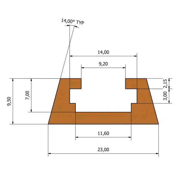 UJK Dovetailed T-Track - Jig Making Made of aluminium Excellent accessory for jig making Available in 915mm(36) lengths