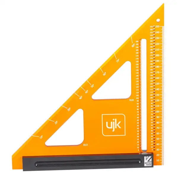 UJK Professional Woodworker’s Marking Square 250mm - & Measuring grade woodworkers square British made, CNC-machined