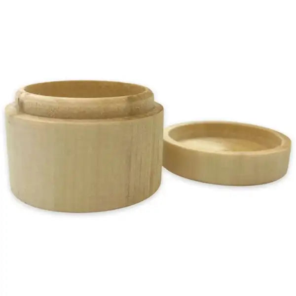 Wooden Round Ring Box - Pyrography Project - wooden pill / box with snug fitting lid. box. Unfinished, light wood