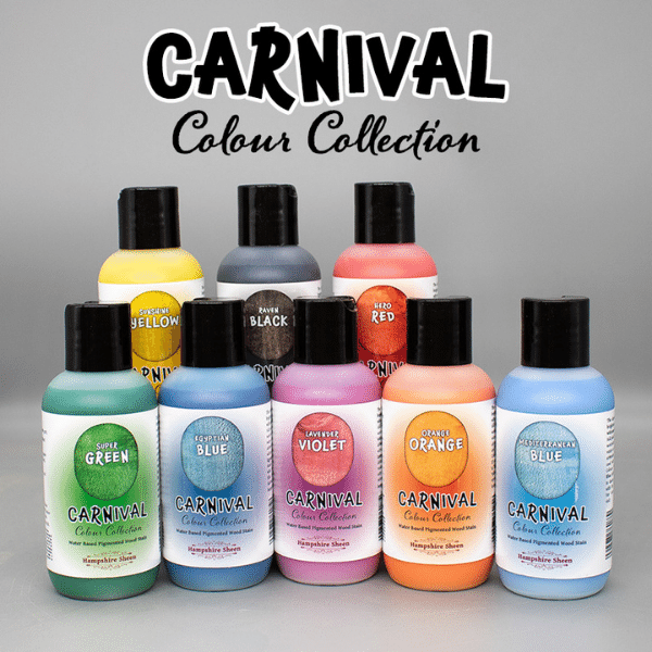 Hampshire Sheen Carnival Colours - Water Based Wood Stains Greenvill Crafts