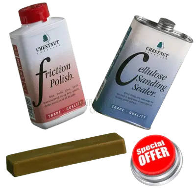 woodturners gloss finishing kit from Chestnut Products. Friction Polish, Cellulose sanding sealer & Carnauba wax- Woodturning West Yorkshire Leeds, Wakefield Mirfield, Tanfield, Bradford, York