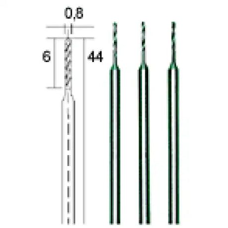 0.8mm HSS DRILL BITS (PK 3) - These high-speed steel (HSS) are designed for fine precision drilling, suited to model