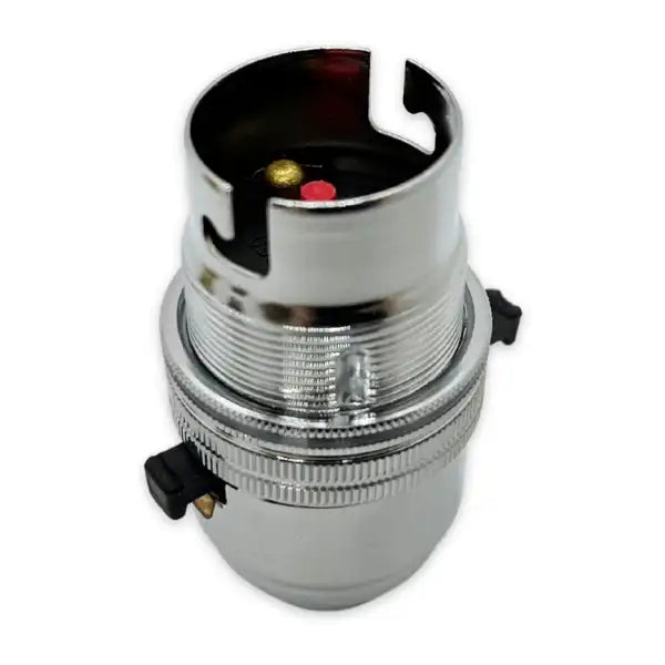 1/2’’ - 13mm Chrome Lamp Holder - Project Kit Unique safety switch lamp holder that automatically switches