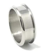 Titanium ring core with bevelled edge & screw fitment (9mm - 6mm groove) Greenvill Crafts