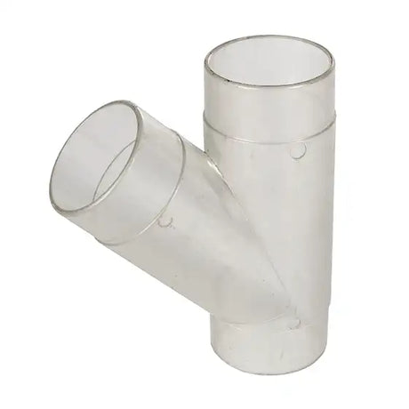 2.5 Inch Clear Plastic Y Fitting - Record Power - Dust Extraction Accessories connector for use in diameter workshop