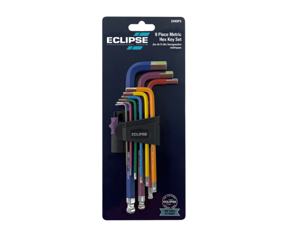  EHK9PS - Eclipse Professional Tools 9 piece Colour Coded Metric Hex Key Set