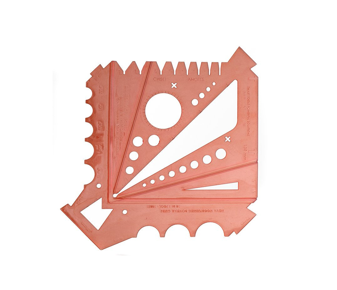 NOVA Complete Workshop 10 in 1 Gauge (TR10051) This heavy duty Polycarbonate gauge is an accessory for NOVA Chucks and the general workshop.  This handy gauge is exclusive to the NOVA Chuck range. Quickly and easily work out your dovetails accurately. I